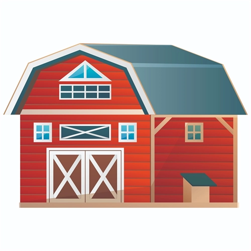At the Farm Theme Barn Transparent Sticker